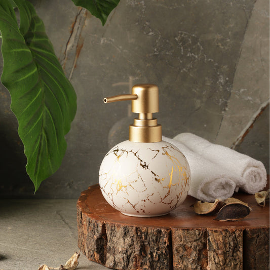 White Marble Textured Soap Dispenser