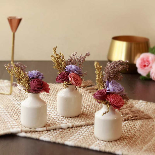 Blushing Beauty | Artificial | Solawood Flowers with Vase