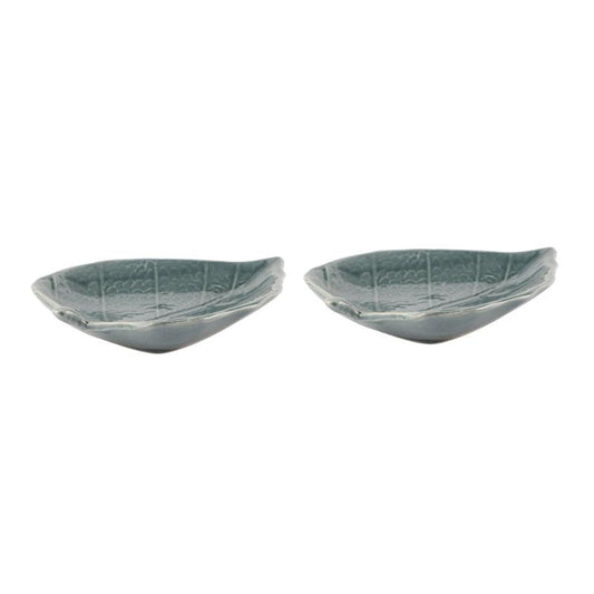 Ceramic Leaf Platter | Set of 2