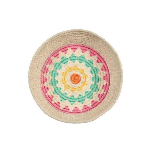 Cotton Tiny Round Printed Basket | 10 x 4 Inches