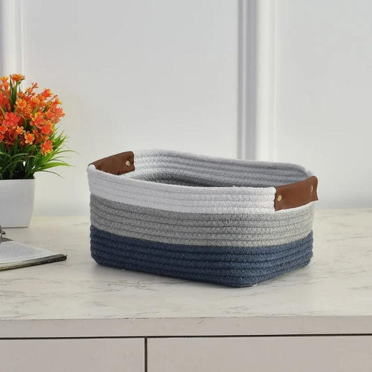 Cotton Shelf Storage Basket | 11 x 5 Inches | Multiple colors