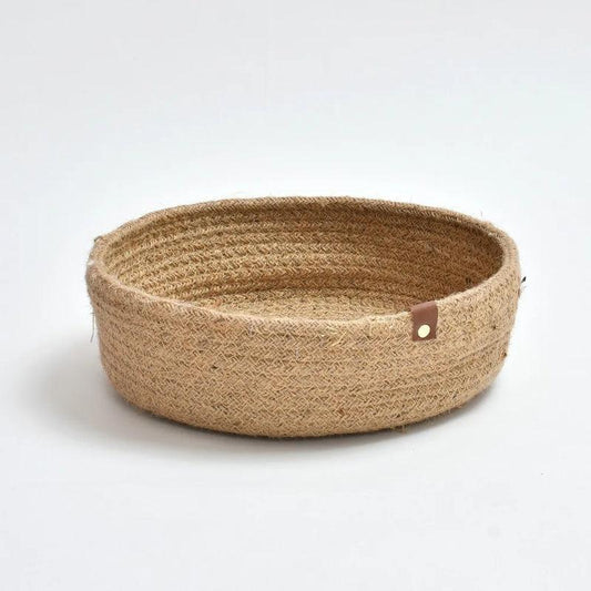 Jute Tiny Round Storage Basket