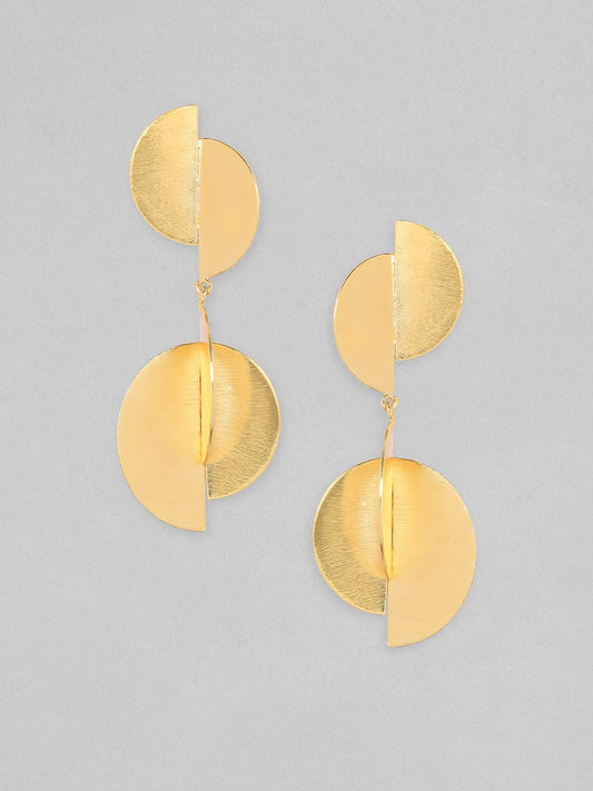Rubans Voguish 18K Gold Plated On Copper Handcrafted Geometric Dangle Earrings.