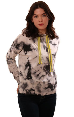 CENTRAL PARK WEST SWEATSHIRTS LONG SLEEVE BLUE TIE DYE HOODIE PULLOVER