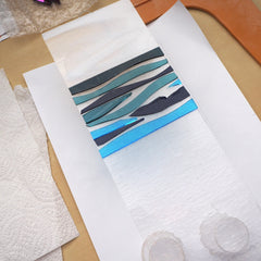Fused glass art panel - building the layers