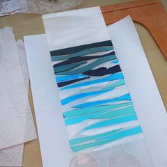 Fused glass art panel - seascape - waves