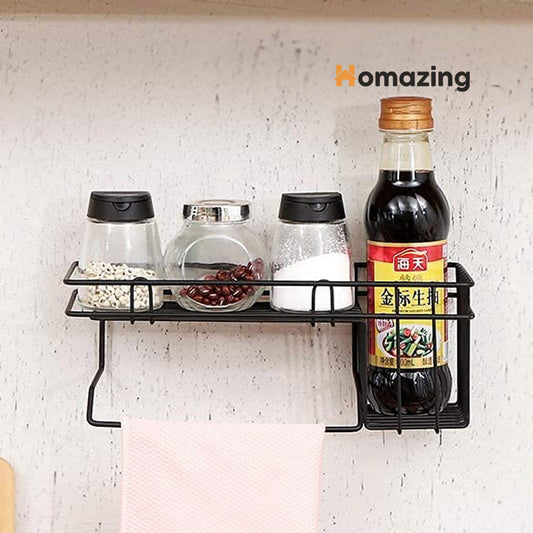 Wall Hanging Storage Shelf With Towel Rack