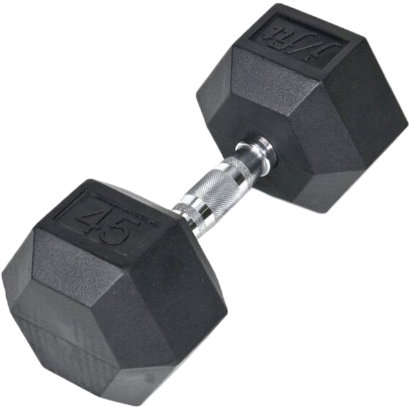45lb RubberHex Dumbell