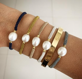 Fairley Pearl Rope Bracelet Antique Gold