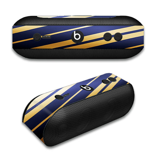 Blue Gold Stripes Beats by Dre Pill Plus Skin