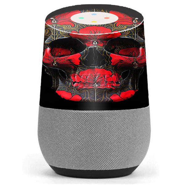 Dark Flowers Skull Art Google Home Skin