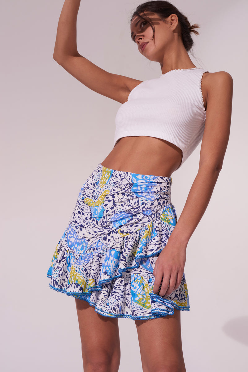 Mini Skirt Mabelle - Blue Ailes – Poupette St Barth