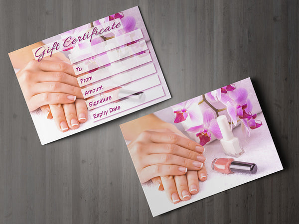 Gift Voucher Card for Beauty Salons, Nail Technicians, Therapists - Ma