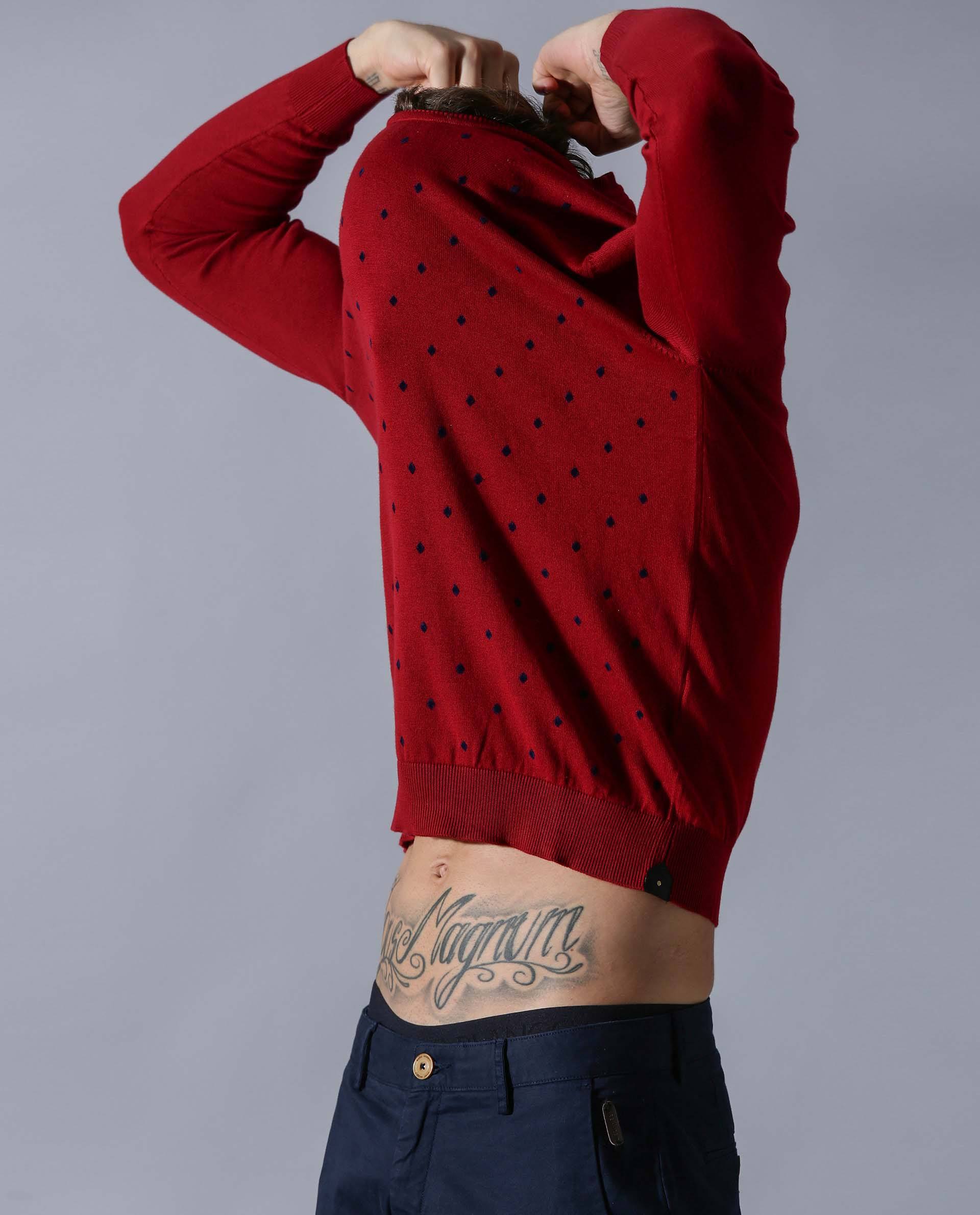 Flock-1-Round Neck Sweater-Maroon SWEATER RARE RABBIT