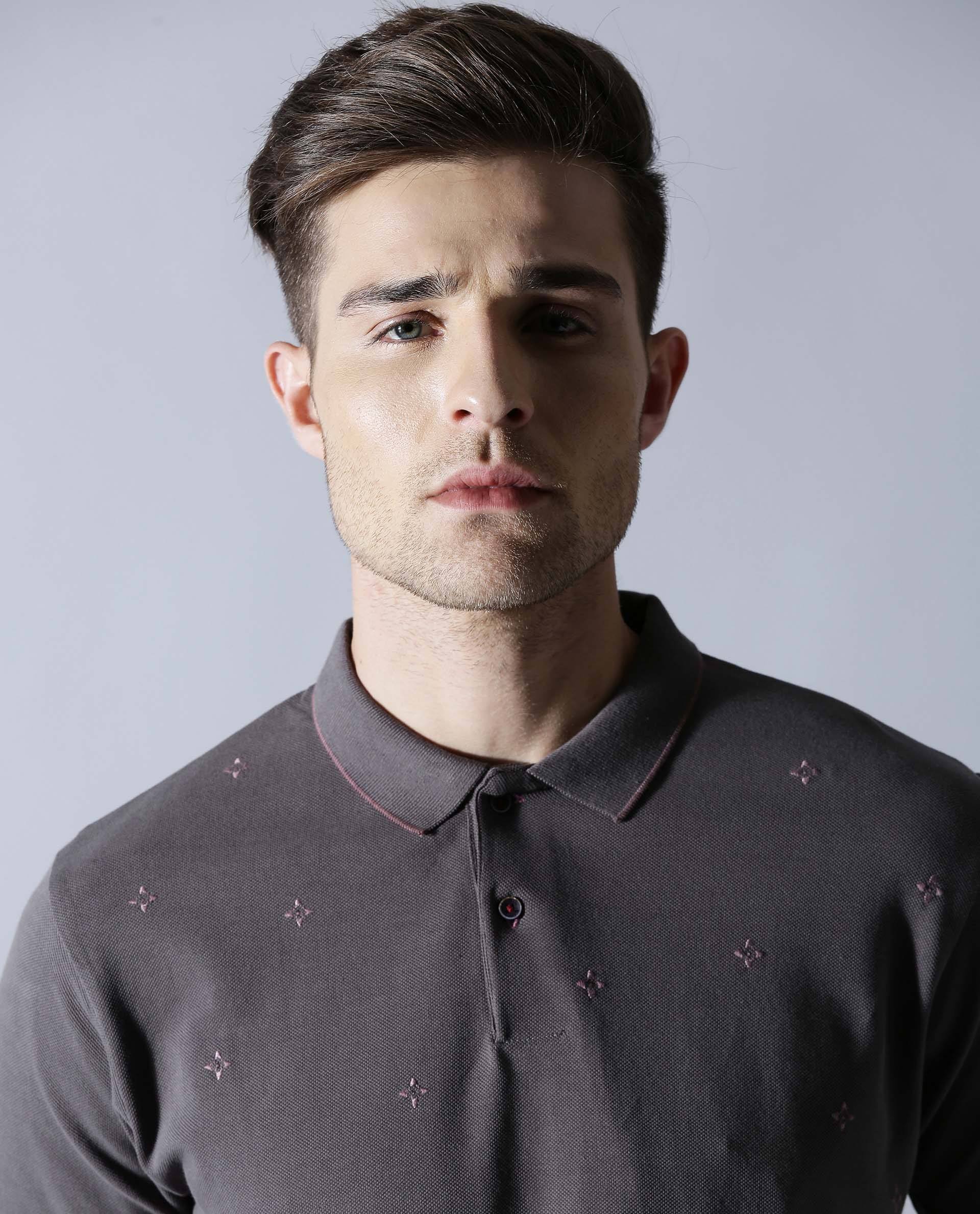 GILD-PIMA POLO T-SHIRT-GREY POLO RARE RABBIT