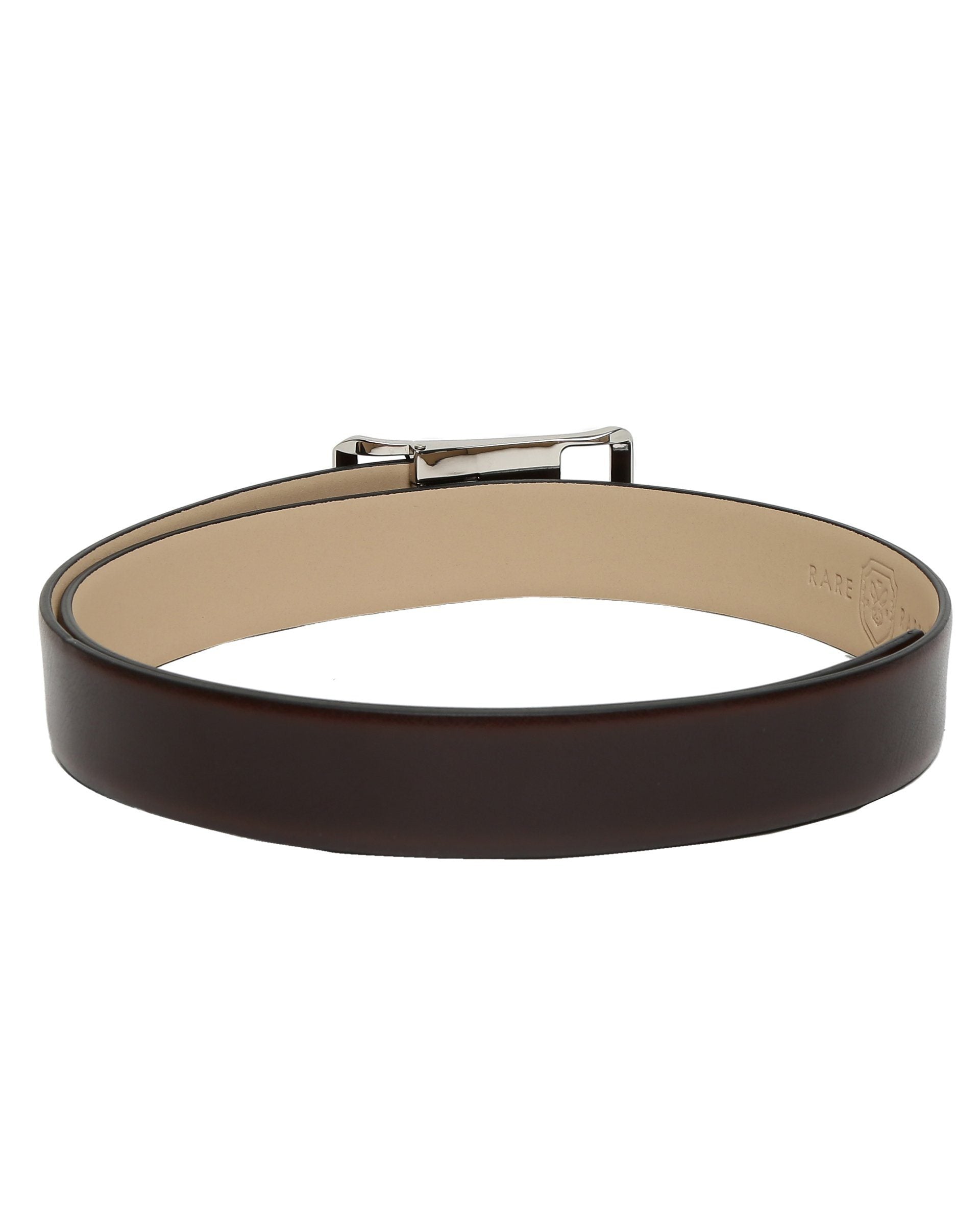POLITE-LEATHER BELT - BROWN RR BELTS RARE RABBIT