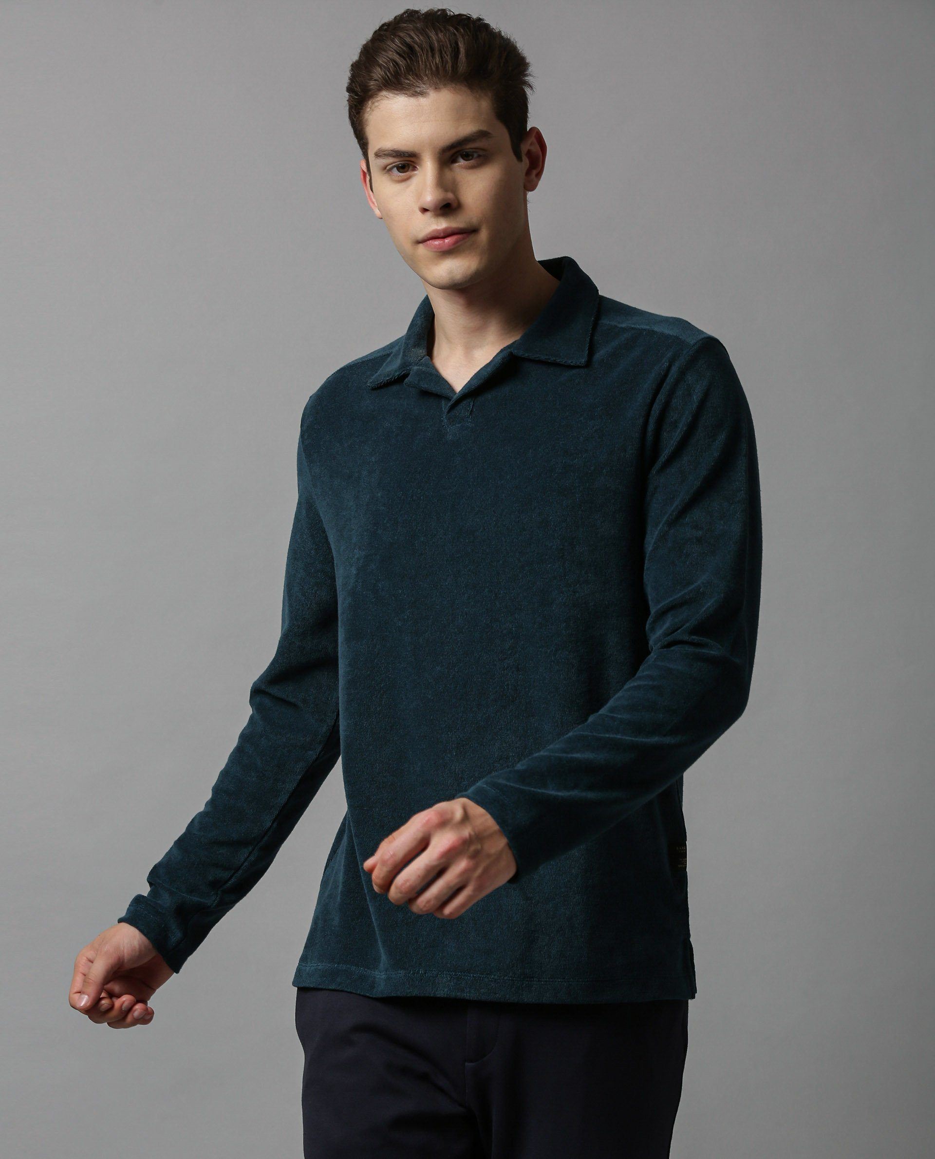 BEACH LS- VELVET SHIRT- GREEN SHIRT RARE RABBIT