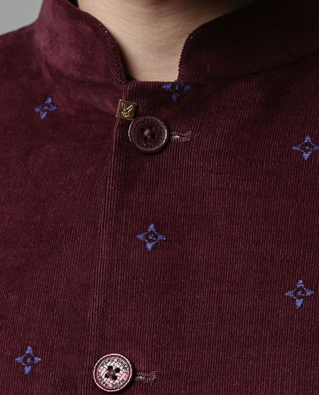PENNAR- MODERN BANDHGALA - MAROON BANDHGALA RARE RABBIT