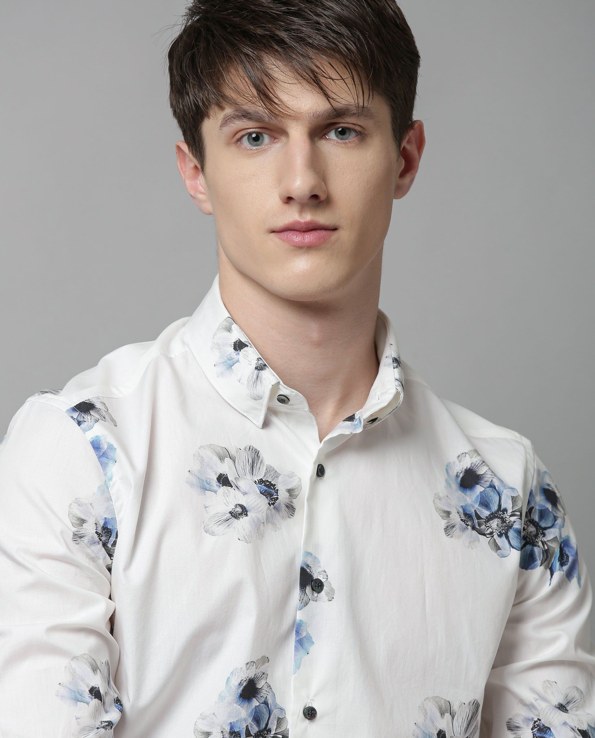 BLOOMING-FANTASY PRINTED SHIRT-WHITE SHIRT RARE RABBIT