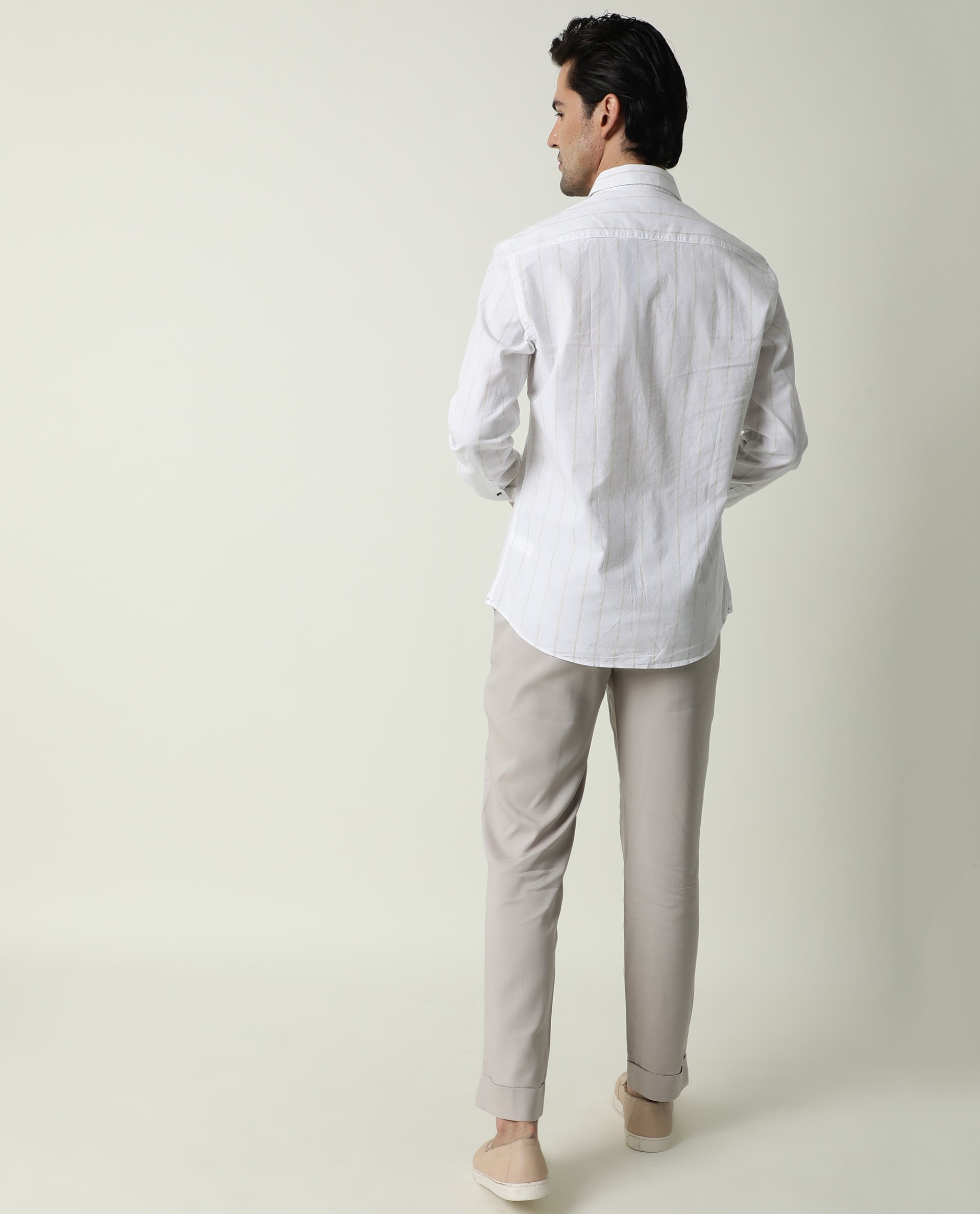 SEDE- MENS STRIPE SHIRT - BEIGE SHIRT RARE RABBIT