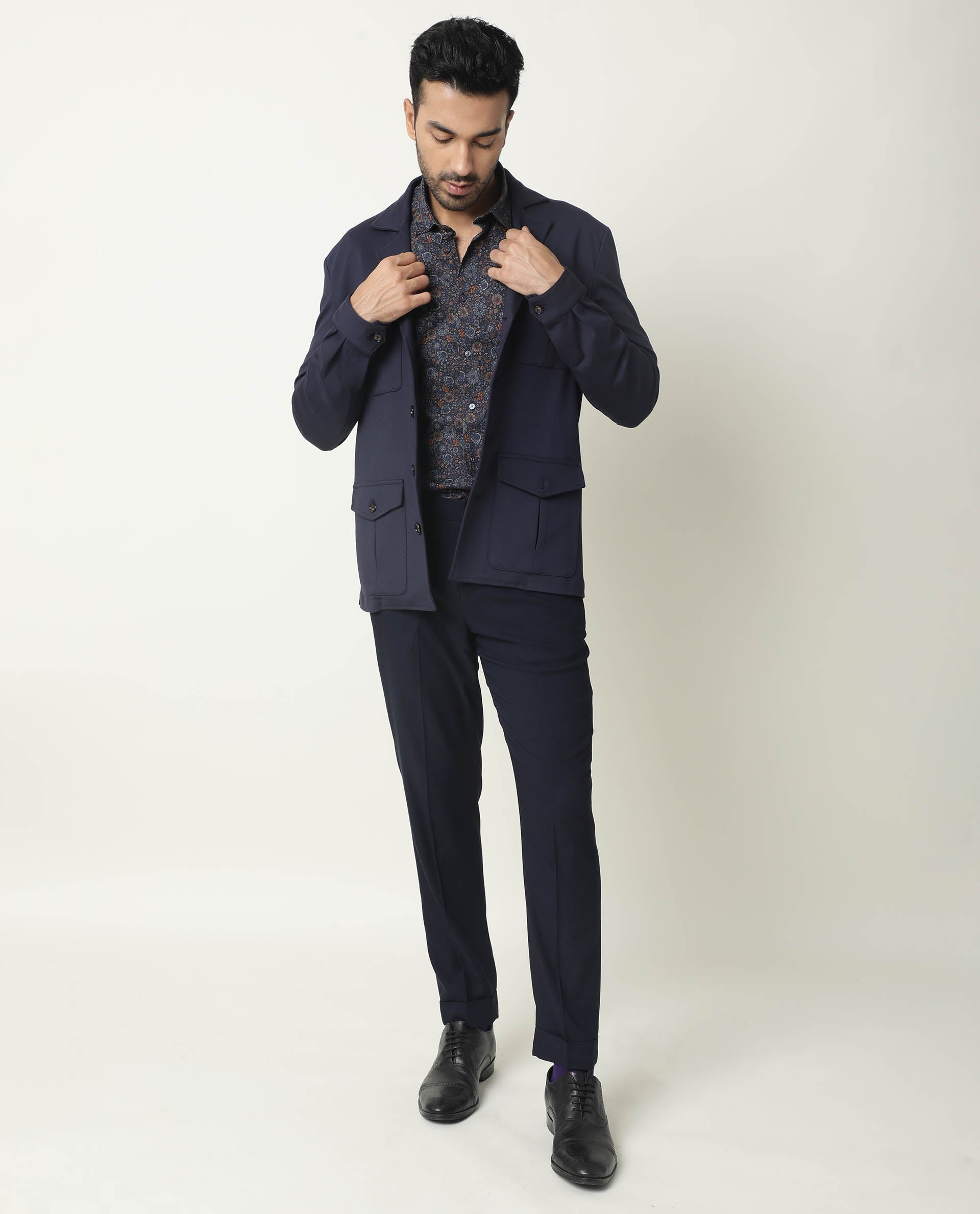 GREATIX- PRINTED MEN'S SHIRT - NAVY SHIRT RARE RABBIT