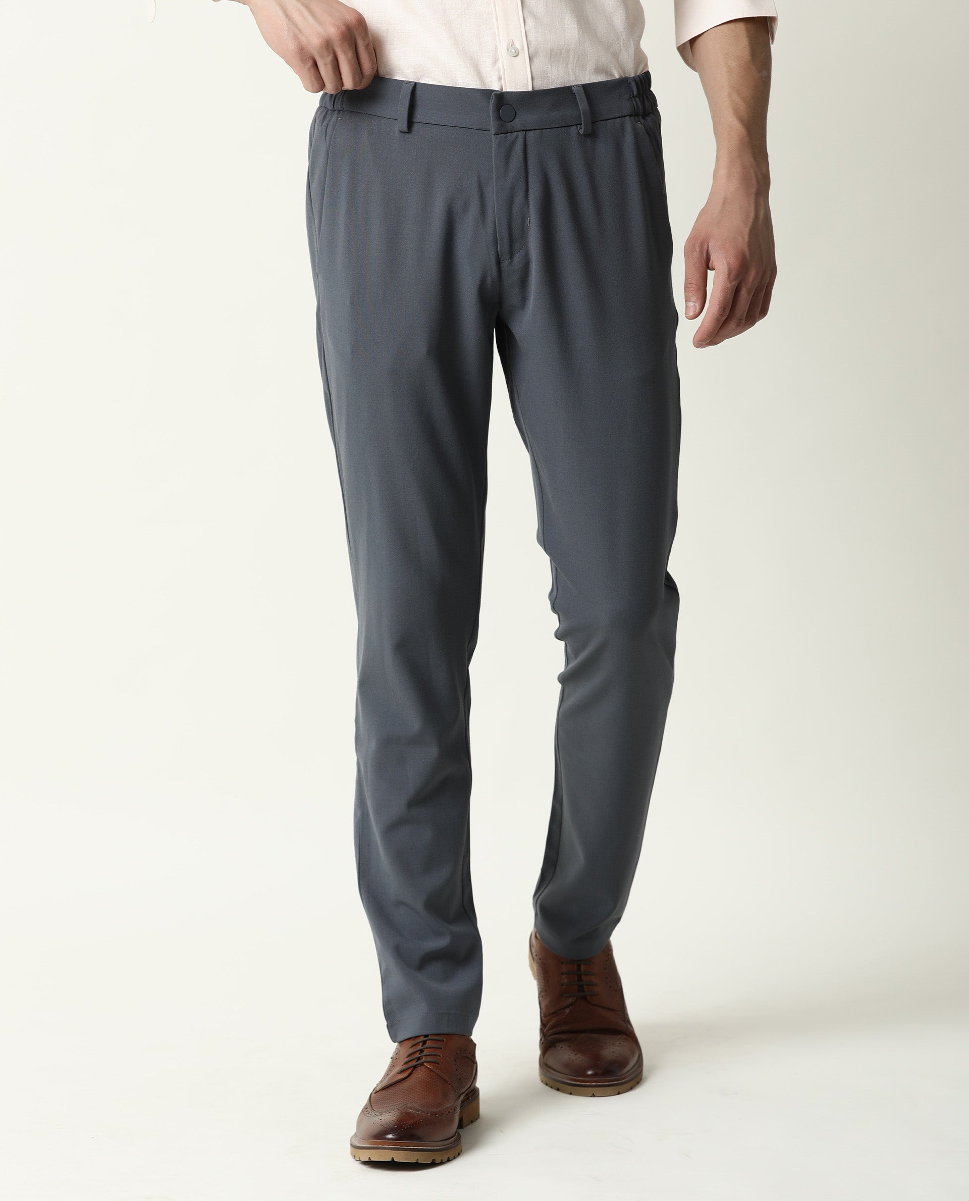 TRAVEL 2-MENS TROSUERS-GREY TROUSERS RARE RABBIT