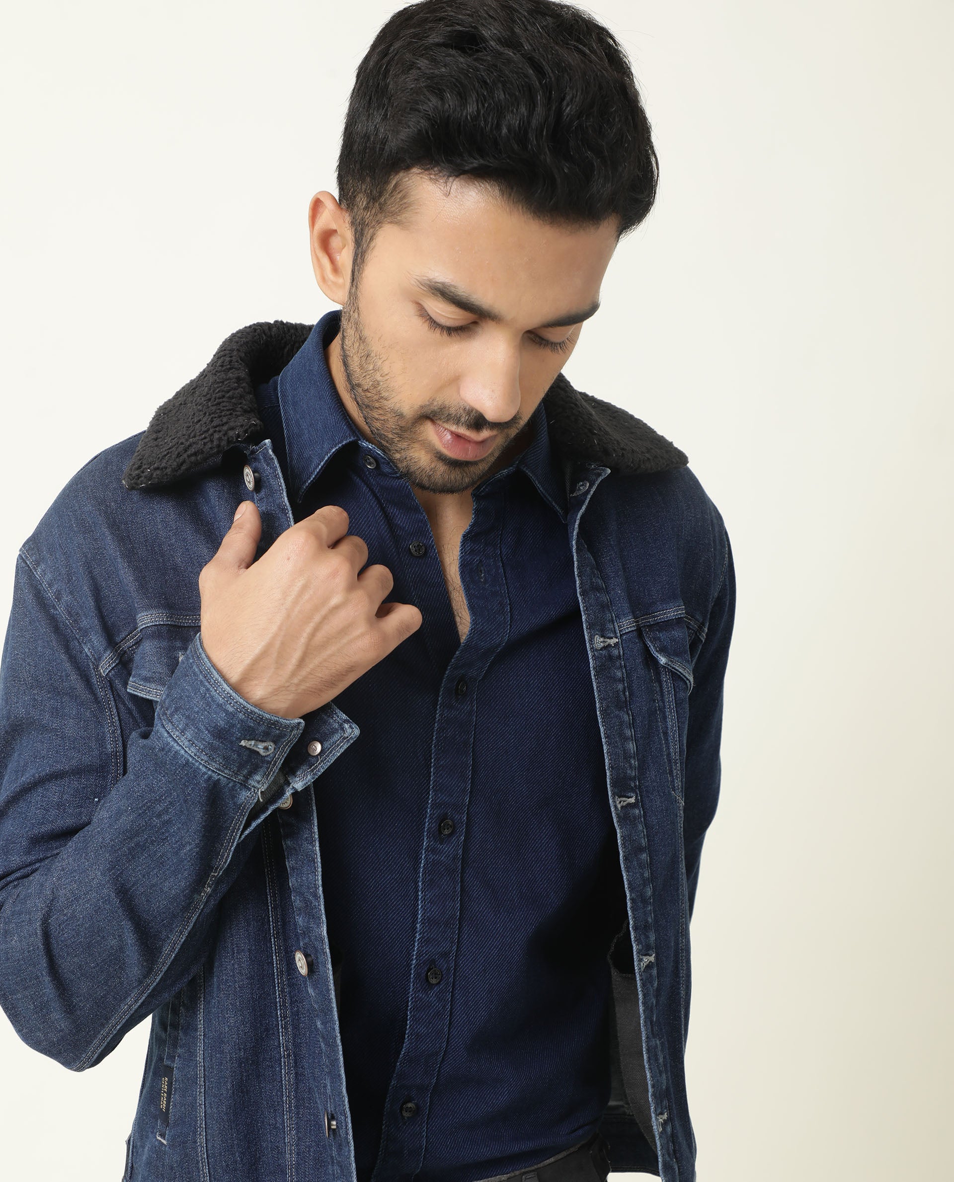 FABIUS-MENS SHIRT-NAVY SHIRT RARE RABBIT