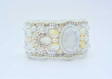 beaded white cuff bracelet