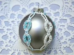 silver beaded christmas ball