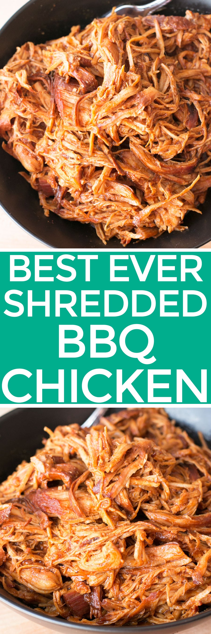 Best Ever Shredded BBQ Chicken | pigofthemonth.com #BBQ #barbecue 