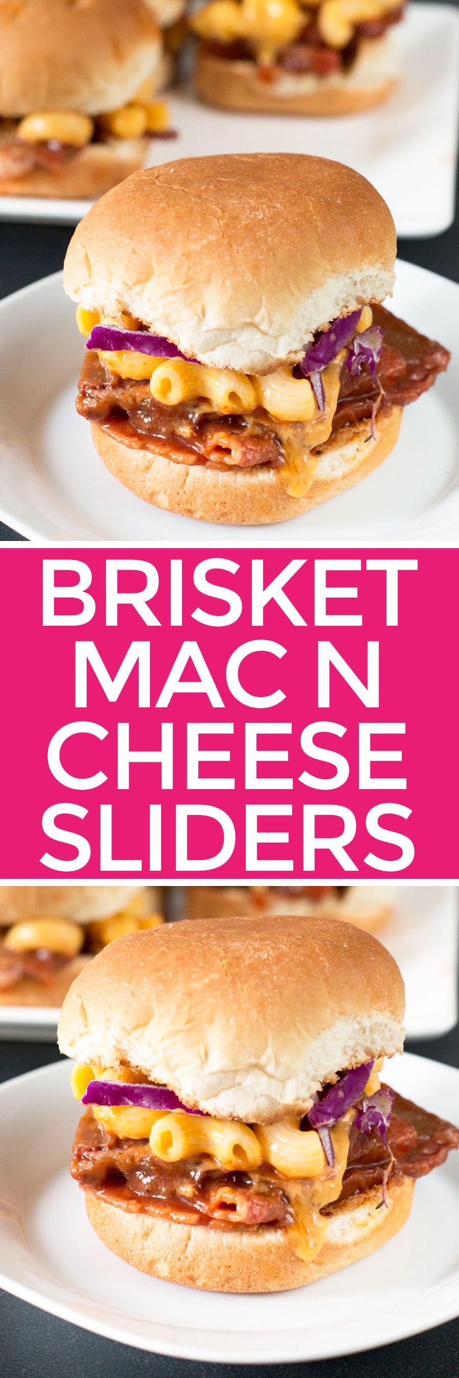 Brisket Mac N Cheese Sliders | pigofthemonth.com #bbq #barbecue #recipe #tailgating