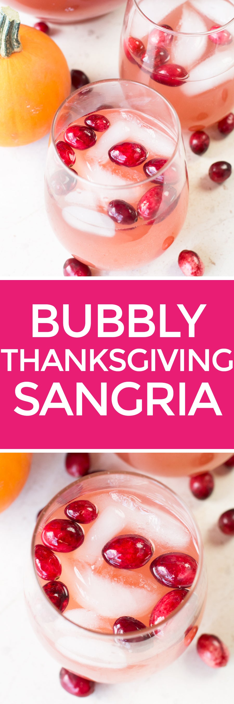 Bubbly Thanksgiving Sangria | pigofthemonth.com #thanksgiving #cocktail