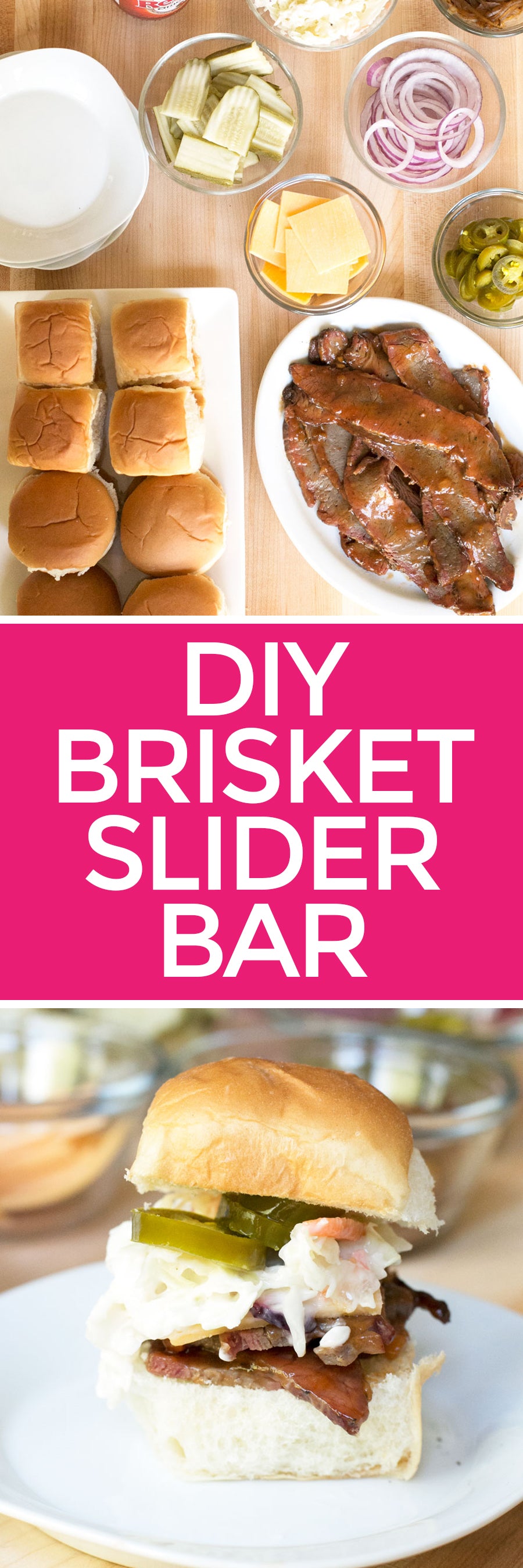 DIY Brisket Slider Bar | pigofthemonth.com #BBQ #barbecue #sliders