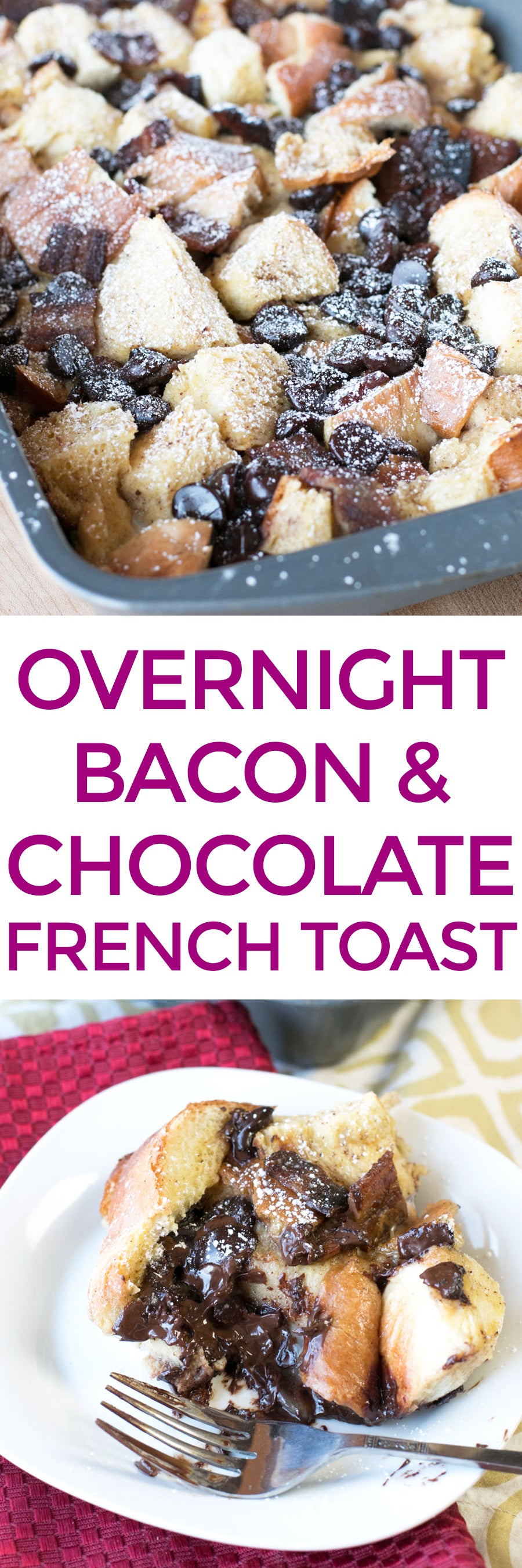 Overnight Bacon & Chocolate French Toast | pigofthemonth.com #bacon #breakfast #brunch #frenchtoast