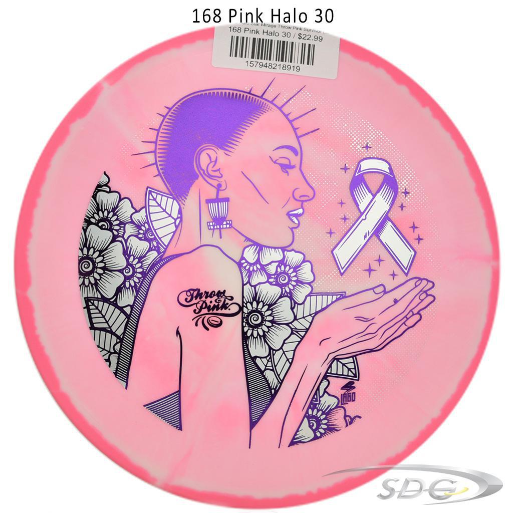 innova-halo-star-mirage-throw-pink-survivor-2-color-disc-golf-putter 168 Pink Halo 30 