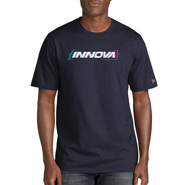 innova-new-era-cypher-tri-blend-short-sleeve-tee-disc-golf-apparel Medium Navy Blue