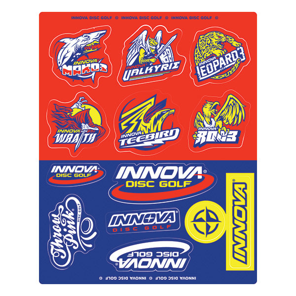 innova-icon-sticker-sheet-disc-golf-accessories-Red & Blue 