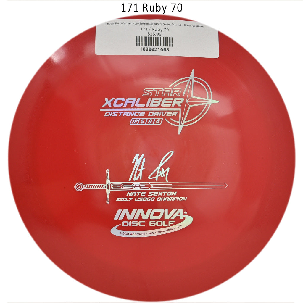 innova-star-xcaliber-nate-sexton-signature-series-disc-golf-distance-driver 171 Ruby 70