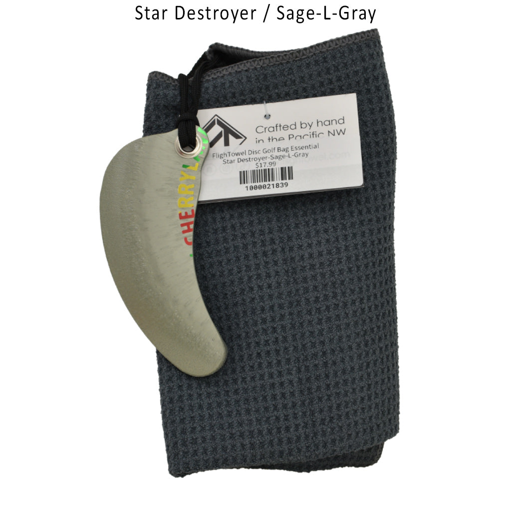 flightowel-disc-golf-bag-essential Star Destroyer-Sage-L-Gray 