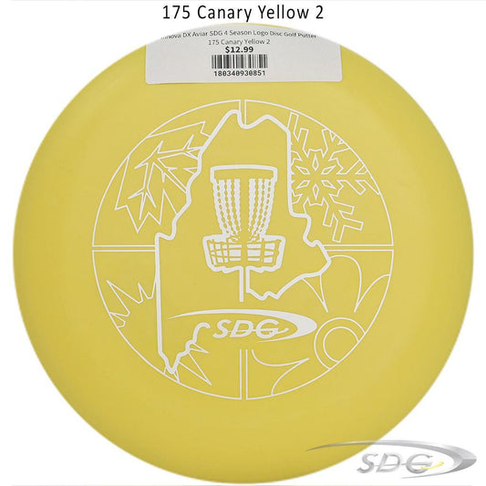 innova-dx-aviar-sdg-4-season-logo-disc-golf-putter 175 Canary Yellow 2 