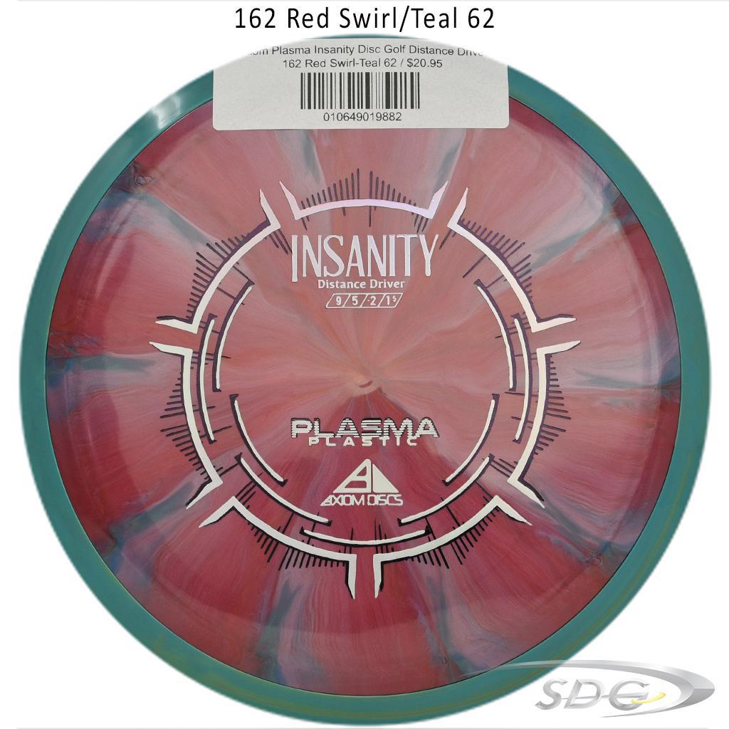 axiom-plasma-insanity-disc-golf-distance-driver 162 Red Swirl-Teal 62 