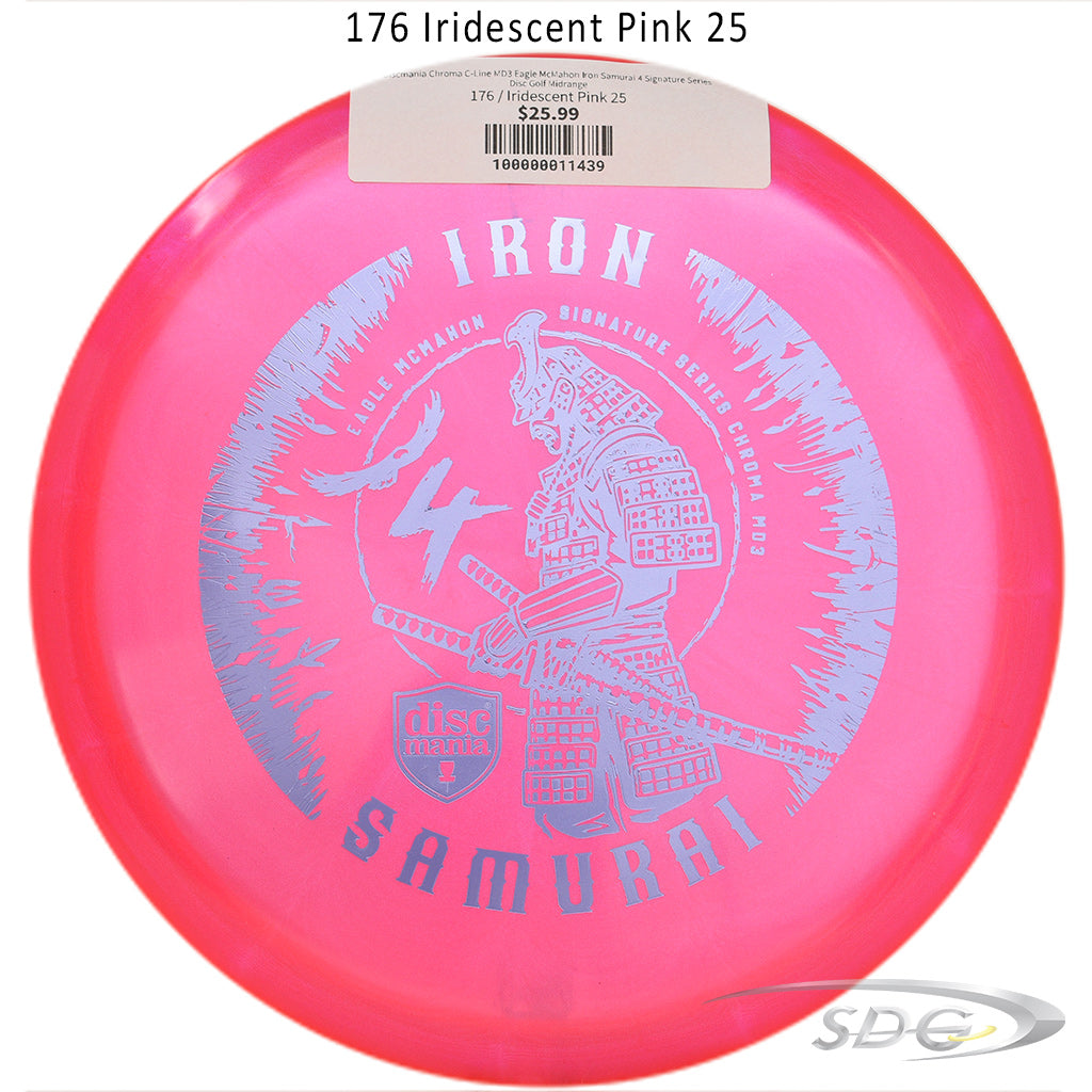 discmania-chroma-c-line-md3-eagle-mcmahon-iron-samurai-4-signature-series-disc-golf-midrange 176 Iridescent Pink 25