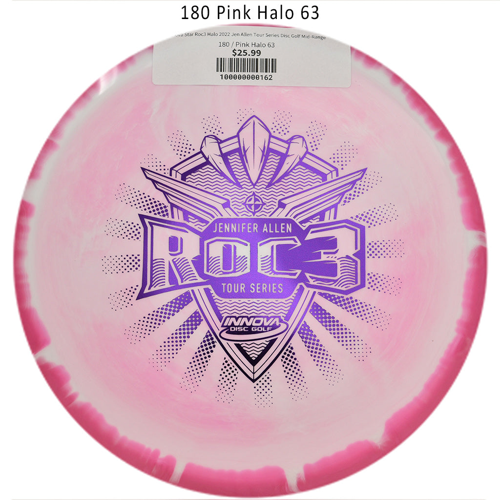 innova-star-roc3-halo-2022-jen-allen-tour-series-disc-golf-mid-range 180 Pink Halo 63