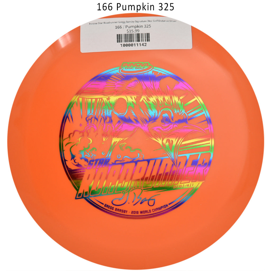 innova-star-roadrunner-gregg-barsby-signature-disc-golf-distance-driver 166 Pumpkin 325