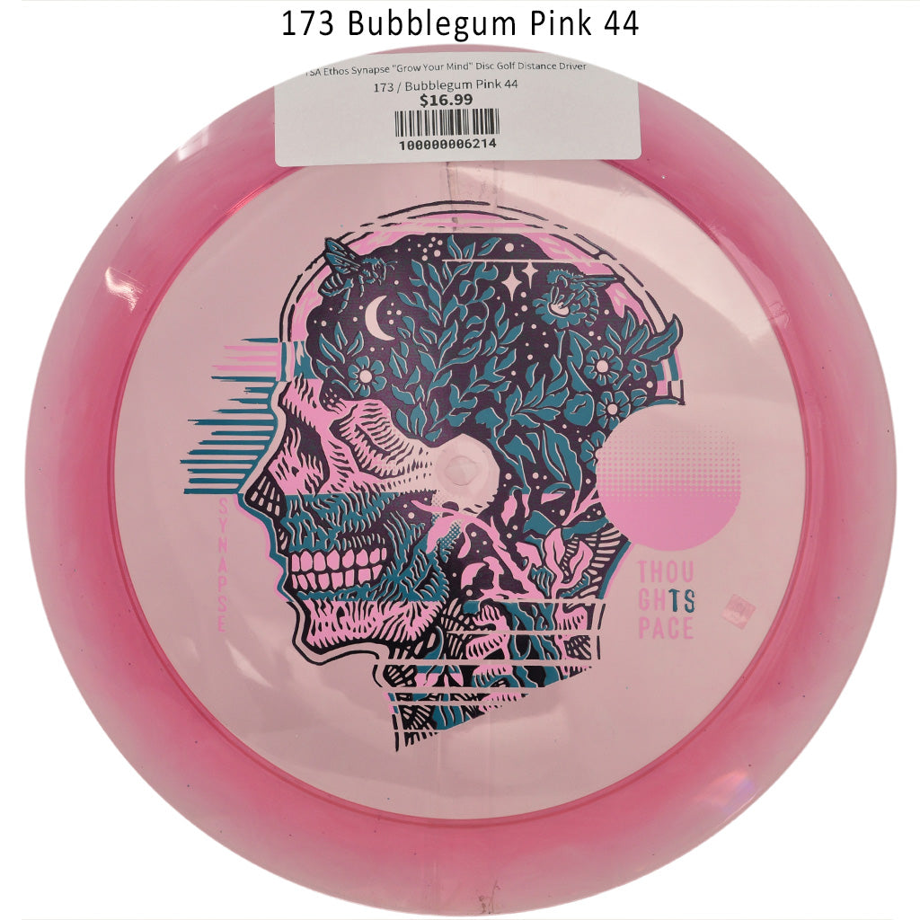 tsa-ethos-synapse-grow-your-mind-disc-golf-distance-driver 173 Bubblegum Pink 44