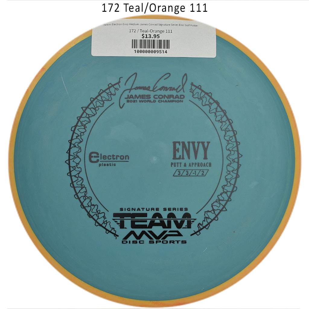 axiom-electron-envy-medium-james-conrad-signature-series-disc-golf-putter 172 Teal-Orange 111 