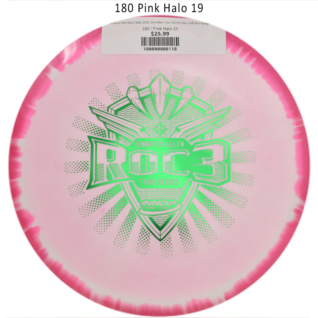 innova-star-roc3-halo-2022-jen-allen-tour-series-disc-golf-mid-range 180 Pink Halo 19