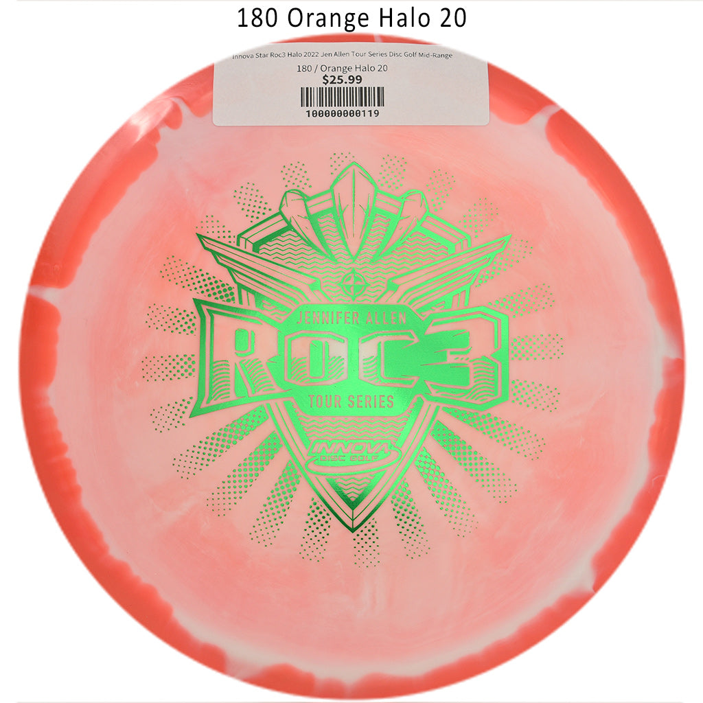 innova-star-roc3-halo-2022-jen-allen-tour-series-disc-golf-mid-range 180 Orange Halo 20