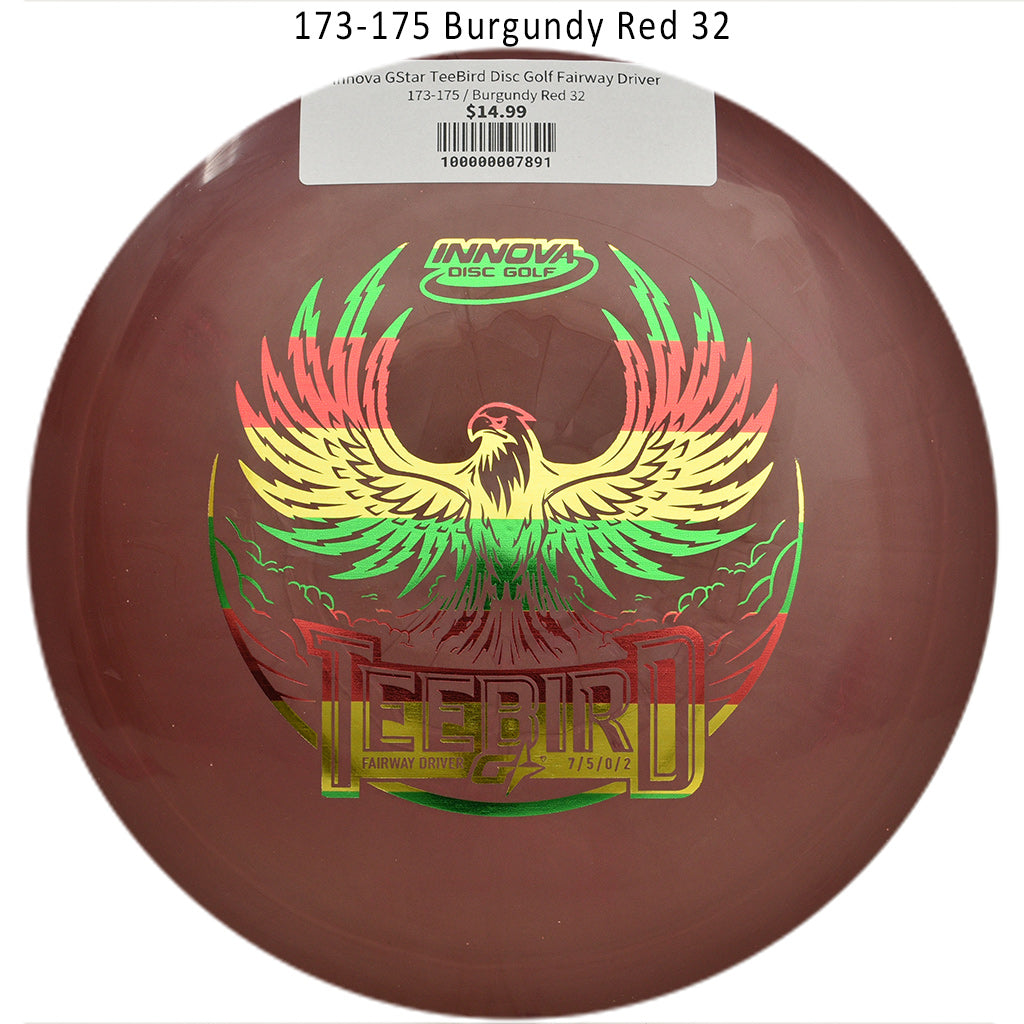 innova-gstar-teebird-disc-golf-fairway-driver 173-175 Burgundy Red 32