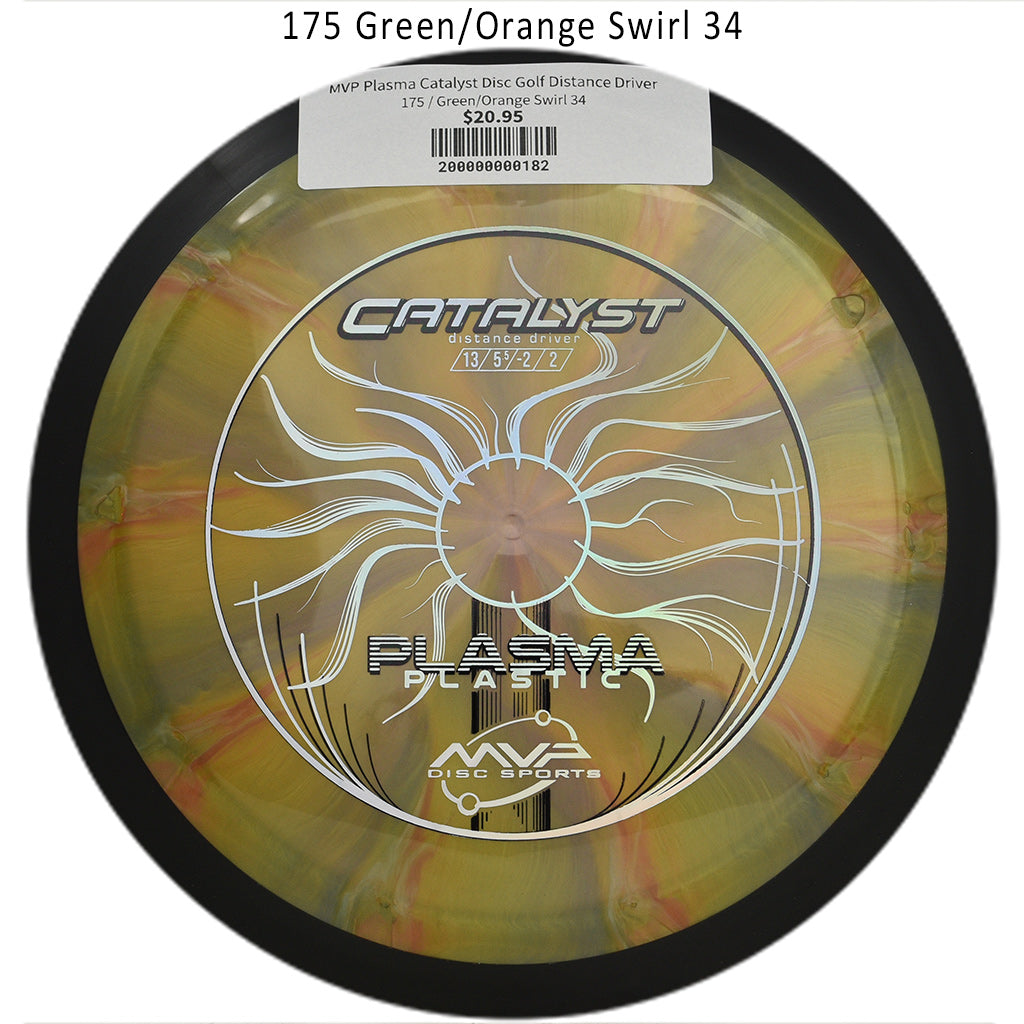 mvp-plasma-catalyst-disc-golf-distance-driver 175 Green/Orange Swirl 34 